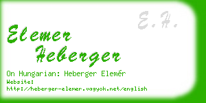 elemer heberger business card